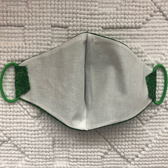 Green 2 Layer Cotton Face Mask - Picture 2 of 5